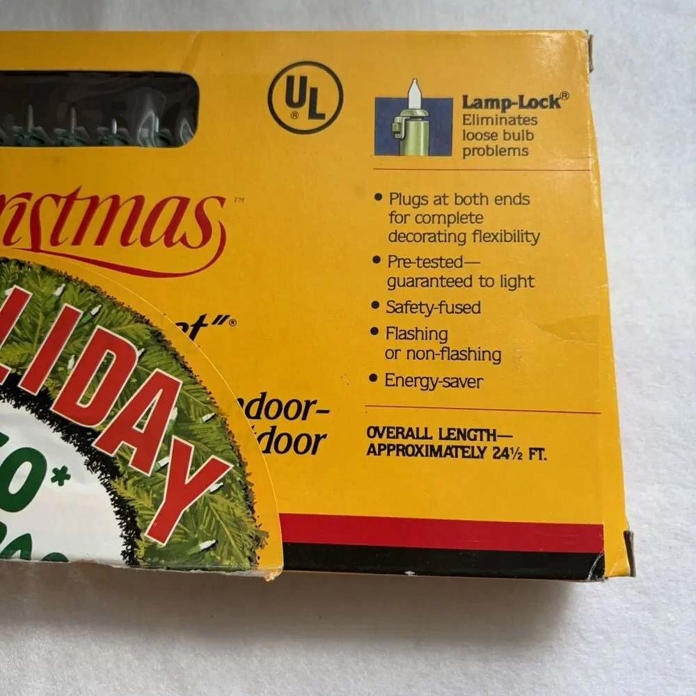 Kodak Color of Christmas 50 Light Extra Bright Add-A-Set 24' NEW Vintage 1991